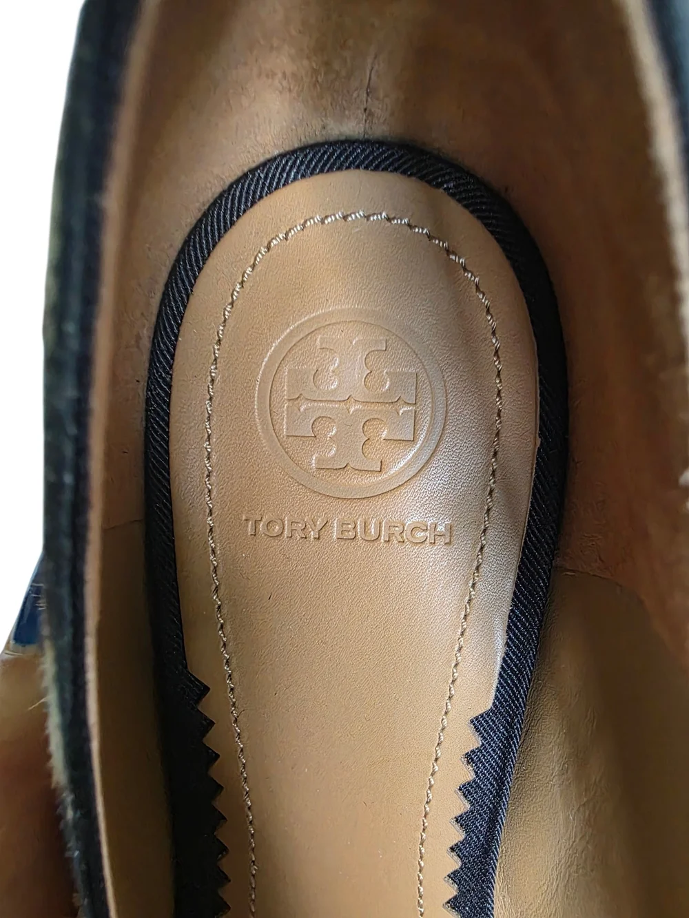 Tory Burch Gigi Ballet Flats Leopard Calf Hair Print Gold Logo Without Box